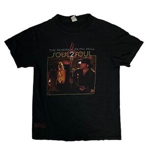 Tim McGraw Faith Hill Soul2Soul II Tour 2006 T-Shirt Black Cinder Block Medium